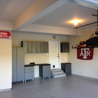 Garage with Wall Cabinets and Overhead Storage - Jan from Aurora, CO