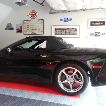 Corvette Garage with Wall Signs and Flooring - Gary from Broadlands, VA