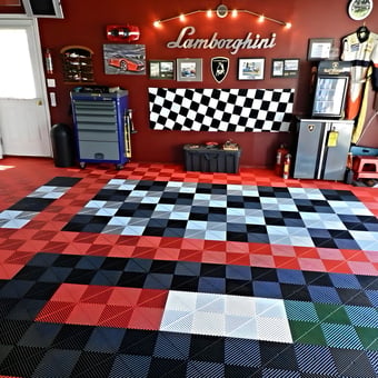 Lamborghini Themed Garage with Modular Floor Tiles - F1fan from Palmyra, PA