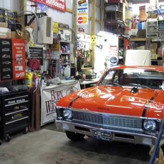 Classic Car Garage with Tool Storage and Signs - Frank from Perkasie, PA