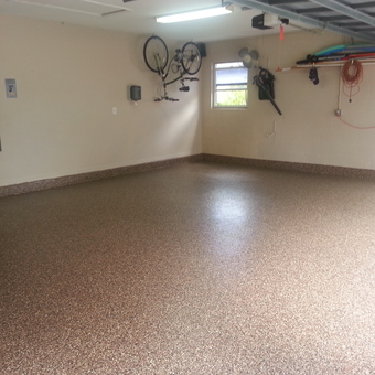 Epoxy Garage Floor with Wall Storage Solutions - Bob from Valrico, FL