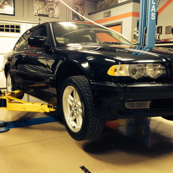 BMW on Two Post Car Lift in Clean Garage - mmanship from Bowling Green, Ky, KY