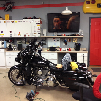 Organized Garage with Motorcycle, Cabinets, and Tools - mmanship from Bowling Green, Ky, KY