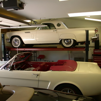 Classic Cars on Garage Lift with Tool Cabinets - cobrajeff from Edgewater, FL