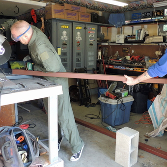 Organized garage with power tools and storage lockers - John Garner from San Antonio, TX