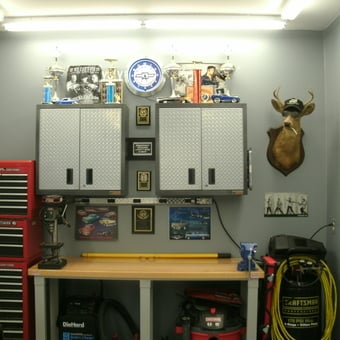 Organized Garage with Metal Cabinets and Tool Chests - Banana Bob from Wellsville, NY