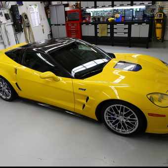 Organized Garage With Yellow Corvette and Tool Cabinets - Nanook from Sherwood Park, AL