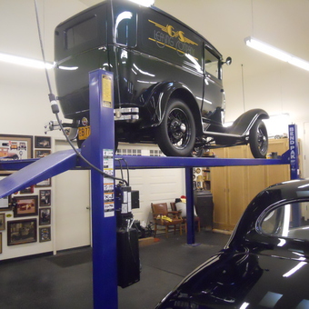 Classic Cars on BendPak Lift in Organized Garage - Glenn from Camino, CA