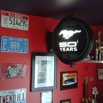 Mustang 50 Years Lighted Sign with License Plates - Lighted Signs