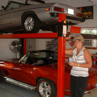 Classic Cars on Four Post Lift in Organized Garage - Perry Yasher from Pataskala, OH