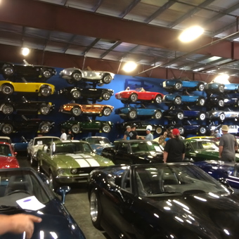 Classic Car Wall Display with Showroom Crowd - Dent Dynamics from Santa Rosa, CA