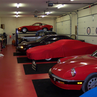 Luxury Garage with Car Lift, Floor Mats, and Workbench - srq68 from Sarasota, FL