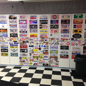 Garage Wall Decor with License Plates and Signs - Randall from Pahrump, NV