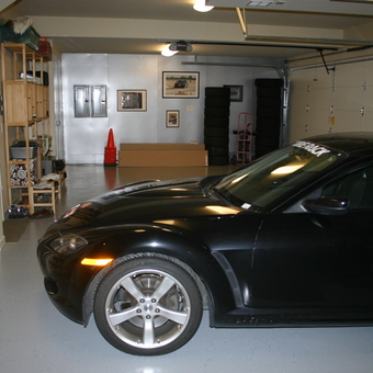Organized Garage with Shelving, Tire Storage, and Sports Car - joe goeke from Seattle, WA