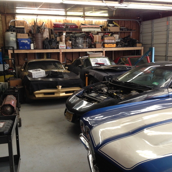 Classic Cars, Shelving, and Tools in a Busy Garage - The 455 Garage from Franklinville, NJ