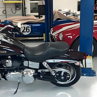 Motorcycle and Classic Cars in Organized Garage - David A from Damascus, MD
