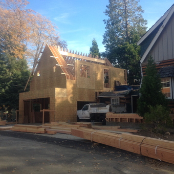 Garage Under Construction With Framing Lumber - Tom Parsons from Lake Arrowhead, CA