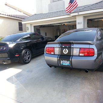 Two Ford Mustangs Parked in Driveway - Loomis from Henderson, NV