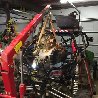 ATV Engine Removal with Engine Hoist in Garage - BMan from Marietta Ga, GA