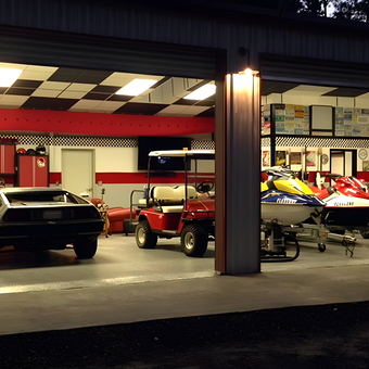 Organized Garage with Cabinets, Car, Jet Skis, and Golf Cart - Clay from Waycross, GA