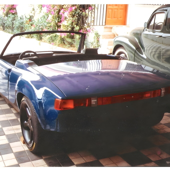 Blue Convertible Sports Car and Classic Sedan - El Vikingo Tropical from Telde Las Palmas, Spain