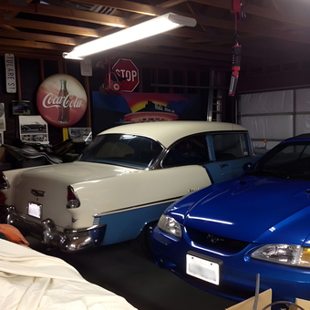 Classic Cars and Vintage Signs in Garage - James Merritt from Turlock, CA