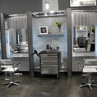 Metal Tool Cabinets and Rolling Stools in Modern Garage - Geo from Patchogue, NY