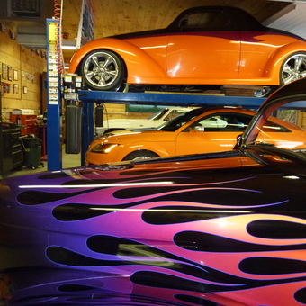 Custom Hot Rod Garage with Car Lift and Tool Chests - Steve from Courtice Ontario, Canada