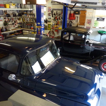 Classic Cars in Organized Garage with Tools and Storage - Blue Water Broker from East Moriches, NY