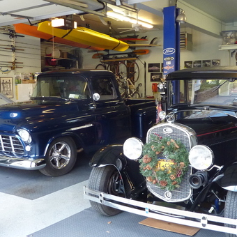 Classic Cars and Kayak Storage in Organized Garage - Blue Water Broker from East Moriches, NY