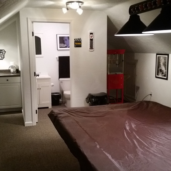 Garage Game Room with Bar Fridge and Popcorn Machine - EricC from Irwin, PA