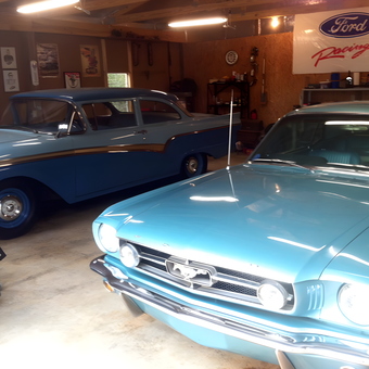 Classic Blue Ford Cars in Well-Organized Garage - Barry from Tallapoosa, GA