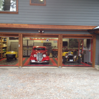 Classic Car Garage With Storage Cabinets And Flooring - tiki91 from duncan bc