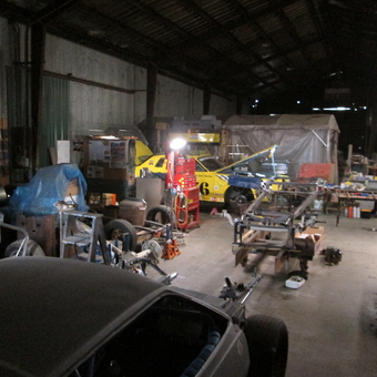 Spacious garage with race cars, tools, and workbenches - Team 61 Race Cars from Emmett, ID