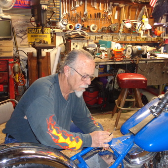 Motorcycle Repair in Tool-Filled Garage - Sleepy's from Bikersfield, CA