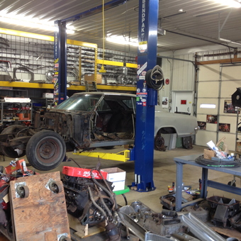 Classic Car Restoration Garage With Lift and Parts - bestoffercounts from Sellersville, PA