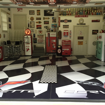 Corvette Themed Garage With Retro Gas Pumps and Signs - John from Pearcy, AR