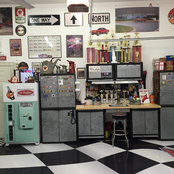 Classic Garage with Metal Cabinets and Retro Decor - John from Pearcy, AR