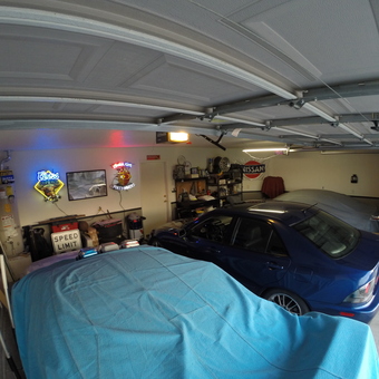 Garage with Neon Signs, Covered Cars, and Wall Decor - RichieHA from Merced, CA