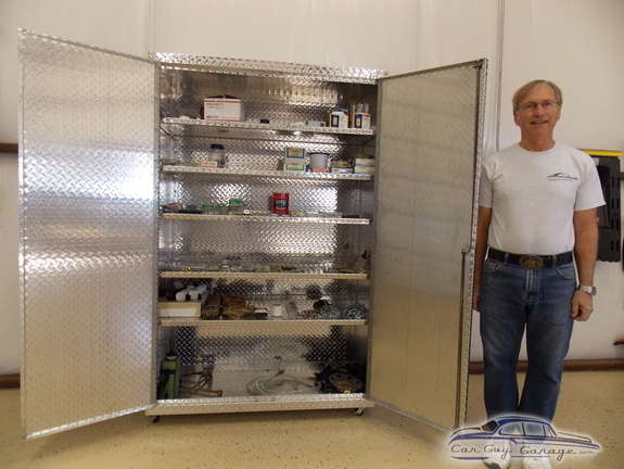 Jim from Caldwell, TX showing Diamond Plate Cabinets