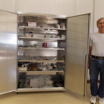 Diamond Plate Garage Storage Cabinet with Shelves - Jim from Caldwell, TX