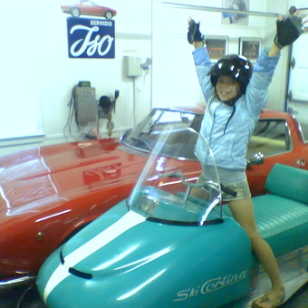 Classic Red Car and Vintage Snowmobile in Garage - Darren from Charlotte, NC