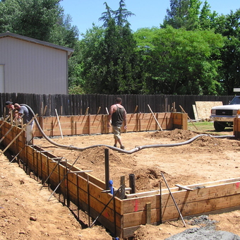Garage Foundation Construction with Forms and Rebar - Mt. Man's Orphan's from Redding, CA