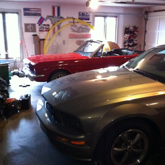 Classic and Modern Mustangs with Garage Wall Decor - Kenneth from Franklin, TN