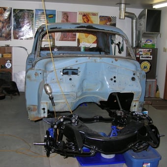 Classic Car Restoration Frame and Tools in Garage - Robert from Lethbridge, MT