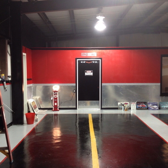 Retro Garage With Diamond Plate Walls and Gas Pump - Martee from Grand bay, AL