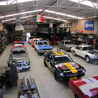 Classic Car Garage with Tools and Parts Storage - Euro-Latino Racing-Services