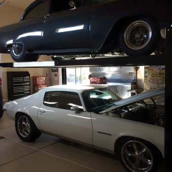 Classic Car Lift with Tool Chest and Wall Cabinets - AJ Long from Las Vegas, NV
