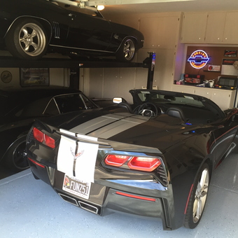 Corvette Garage With Car Lift And Neon Sign - JKThomson from Scottsdale, AZ