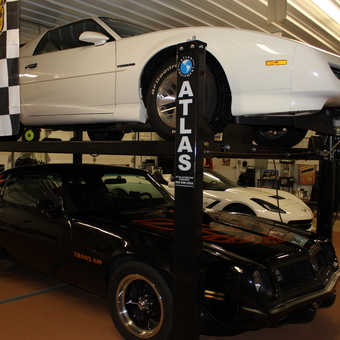 Atlas car lift with Trans Am and Firebird - Harold McCalla from Rochester, IN